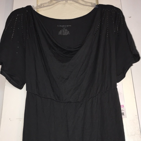 Liz Lange Maternity Embellished charcoal maxi dress. - Picture 6 of 6